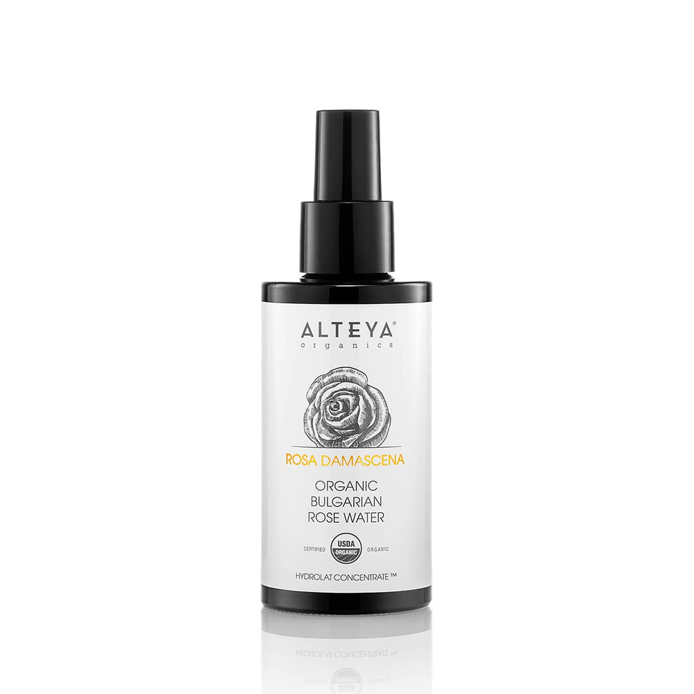 Alteya agua de rosa bulgaro en frasco: refresca la piel con aroma suave.