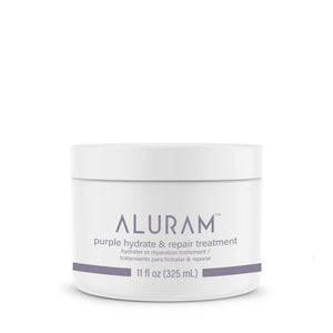 ALURAM Morado hidratación intensa en bote para cabello con brillo saludable.
