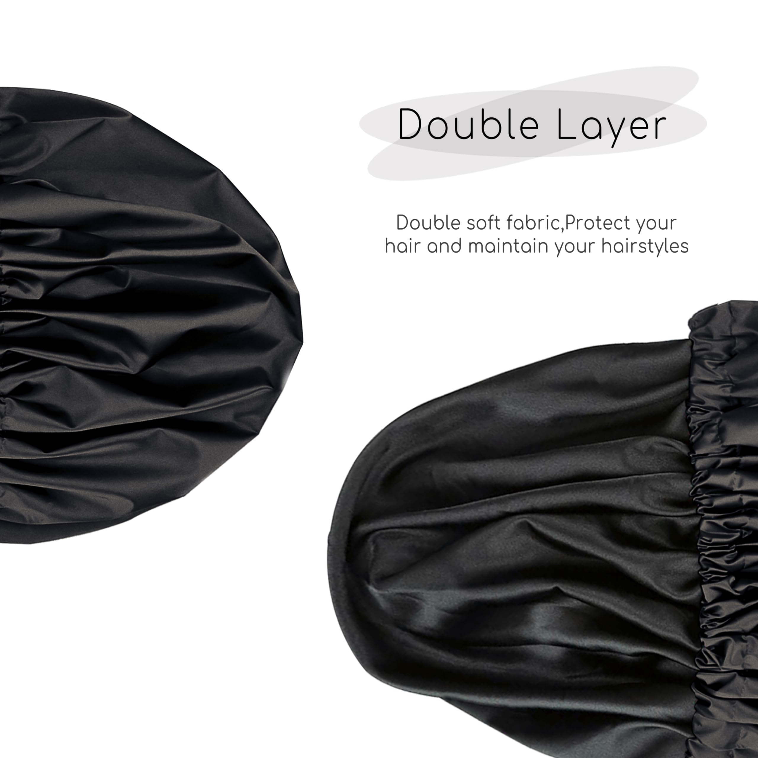 Gorro de ducha Amamba talla grande ajustable se adapta a diferentes volúmenes.