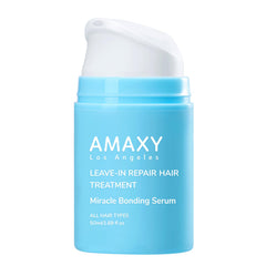 AMAXY Miracle Bonding Serum: botella reparadora para cabello dañado, reparación de enlaces proteicos.