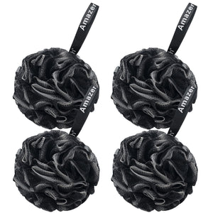 Esponja AmazerBath lufa grande negra de 75 g para exfoliar el cuerpo.