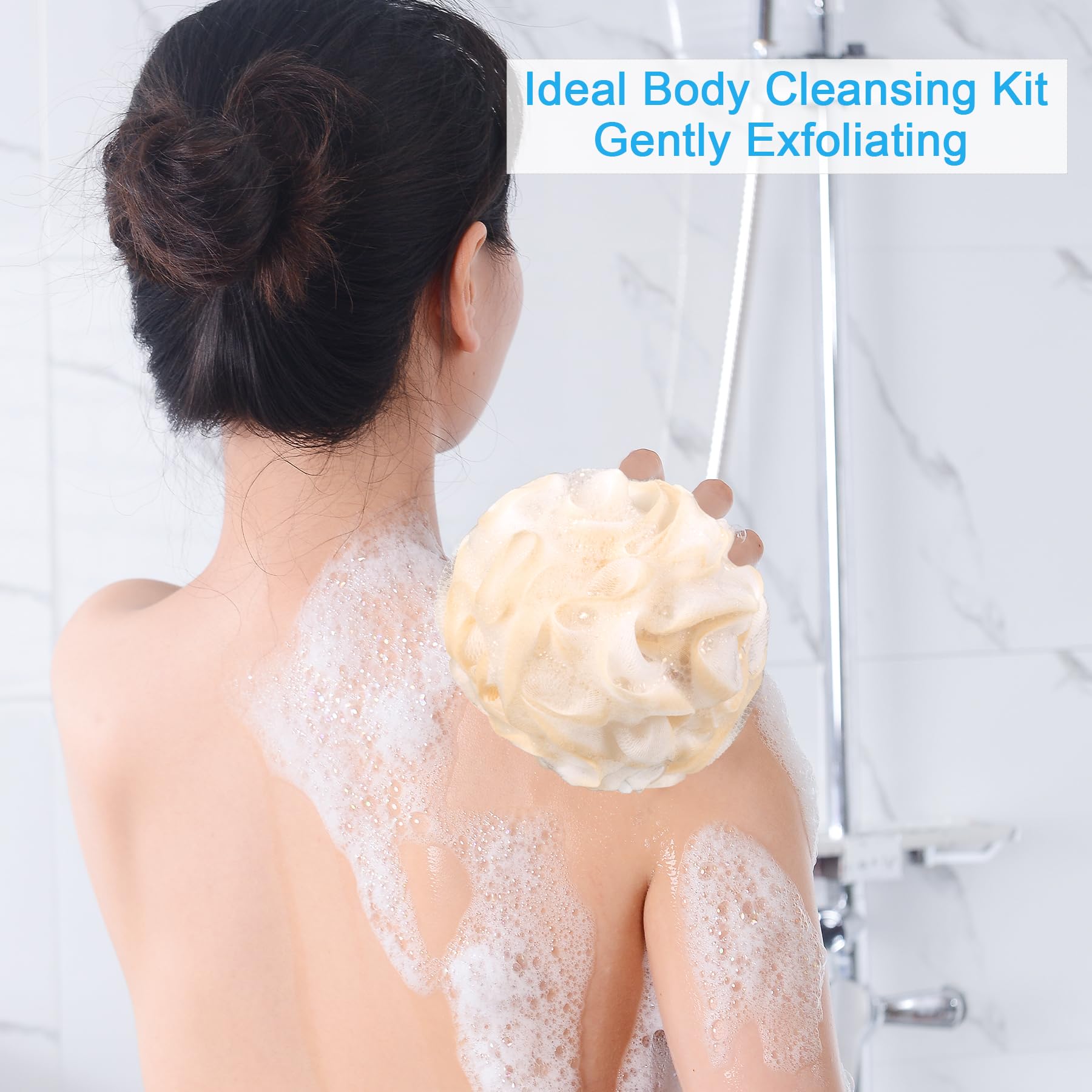 AmazerBath esponja lufa con diseño de nudo reforzado para mayor durabilidad.