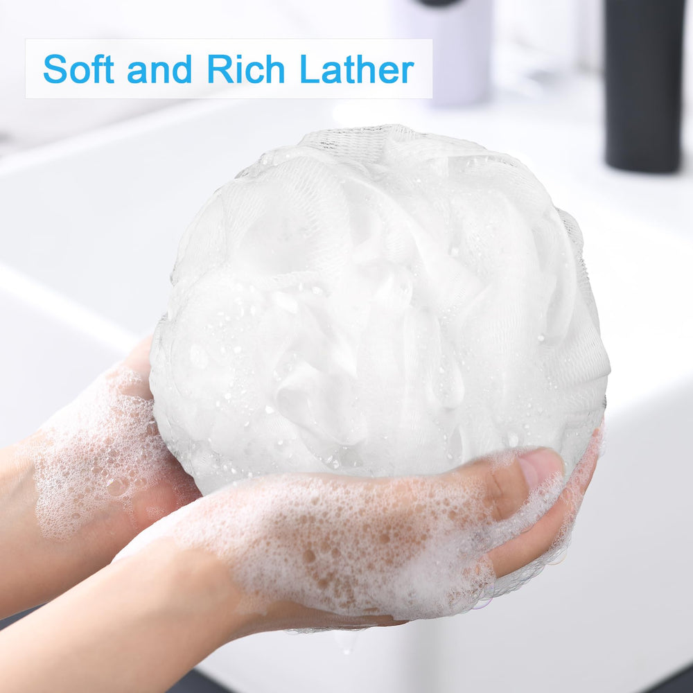AmazerBath set de 4 esponjas lufa blancas para ducha diaria