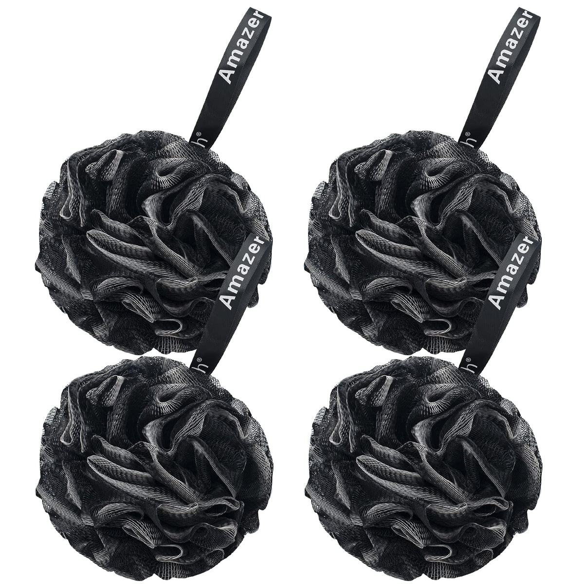 AmazerBath lufa de 60 g por pieza negra para exfoliar suave