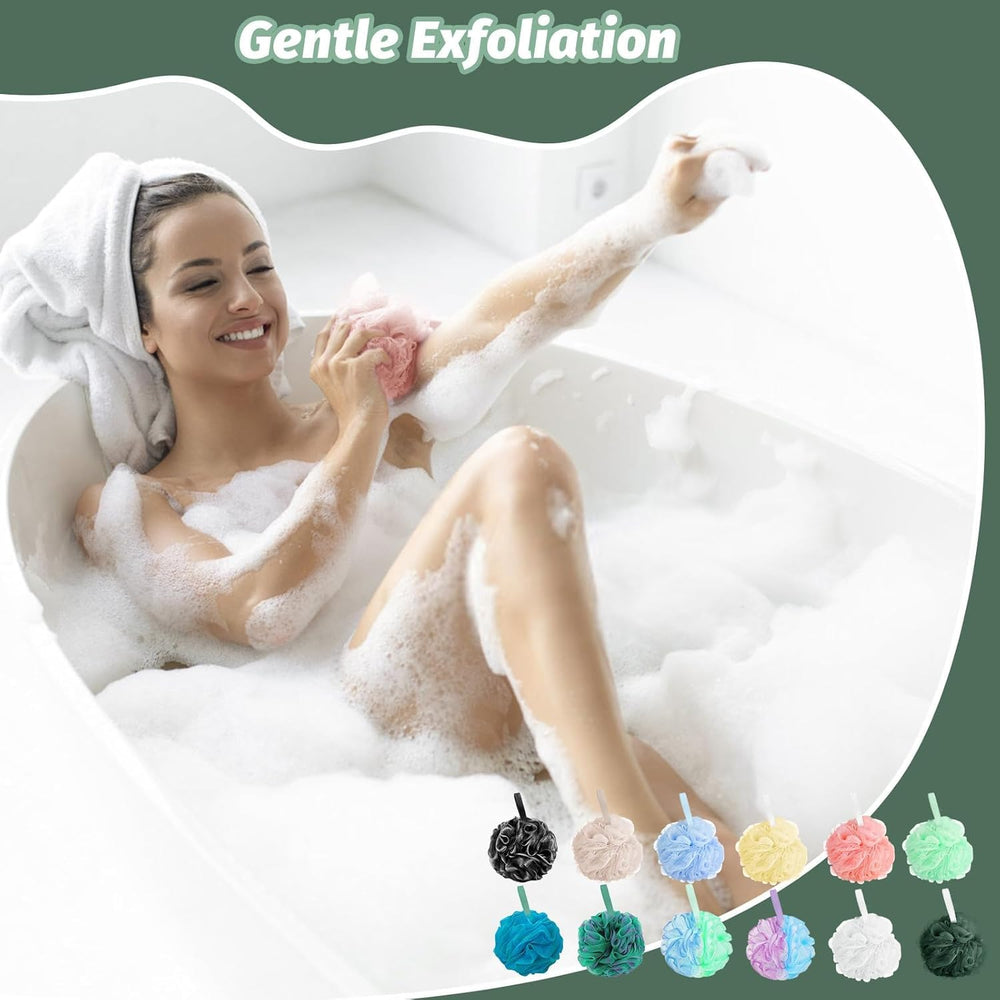 Amazerbst lufa de ducha azul limpieza suave para todo el cuerpo