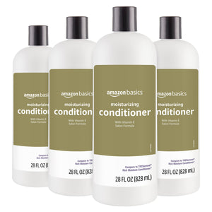 Amazon Basics Acondicionador humedad rica, botella frontal, suaviza el cabello seco.