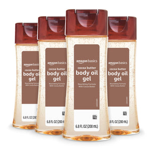Gel de Amazon Basics con manteca de cacao en frasco de 200 ml para piel muy seca.