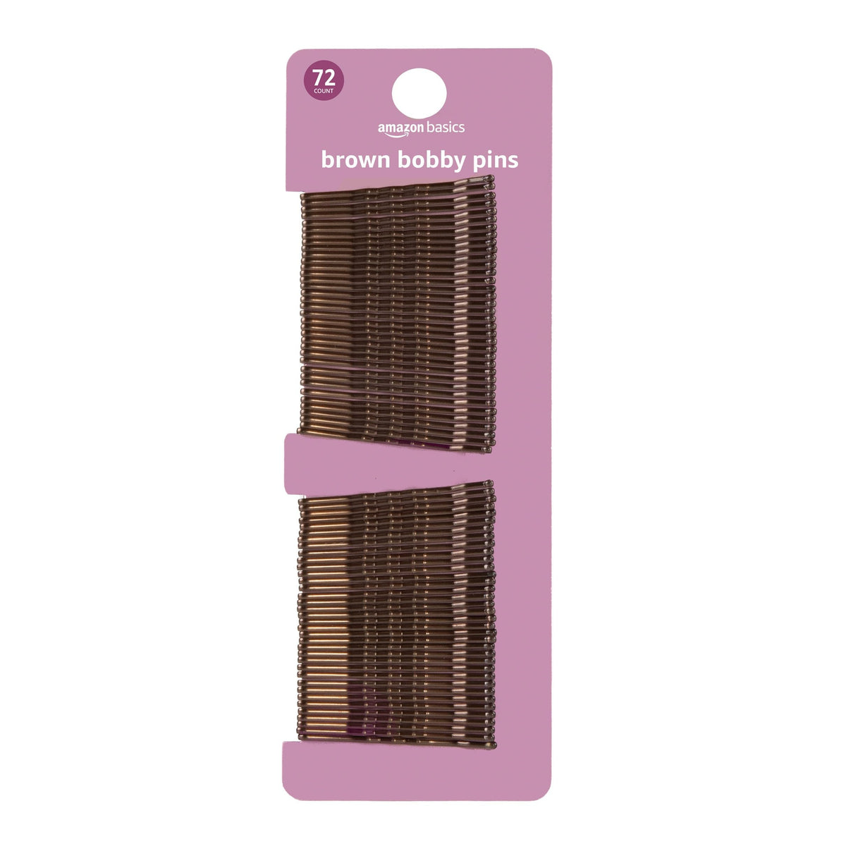 Horquillas Amazon Basics No Slip marrón brillante para el cabello.