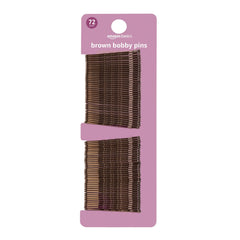 Horquillas Amazon Basics No Slip marrón brillante para el cabello.