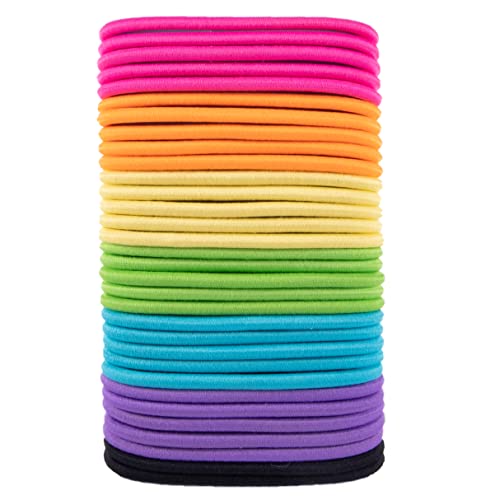 Amazon Basics ligas elasticas coloridas para cabello; fáciles de combinar con estilo.