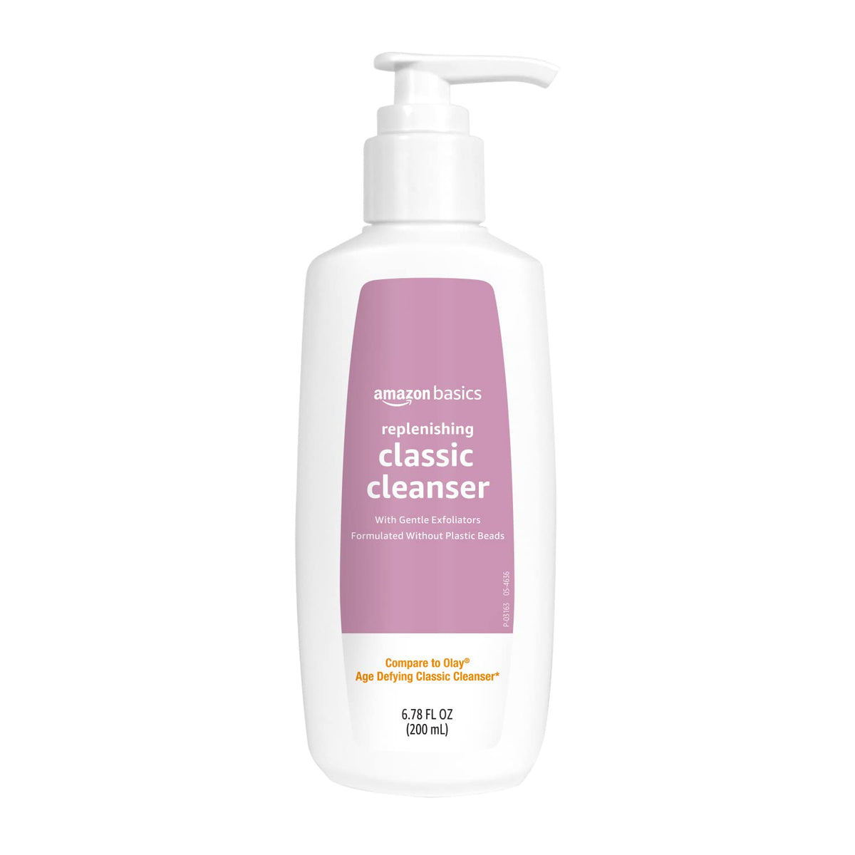 Amazon Basics limpiador facial exfoliante suave en botella, sensación fresca.