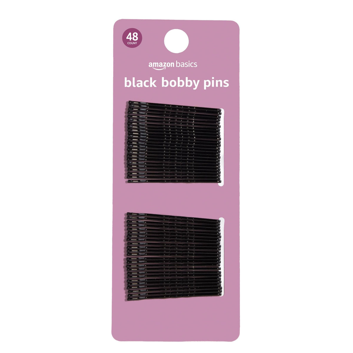 Pin-bobby Amazon Basics negro brillo vista frontal para peinados firmes