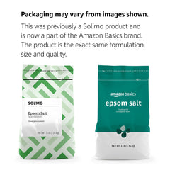 Amazon Basics Sal Epsom para baño, uso en tina o pie, experiencia calmante.