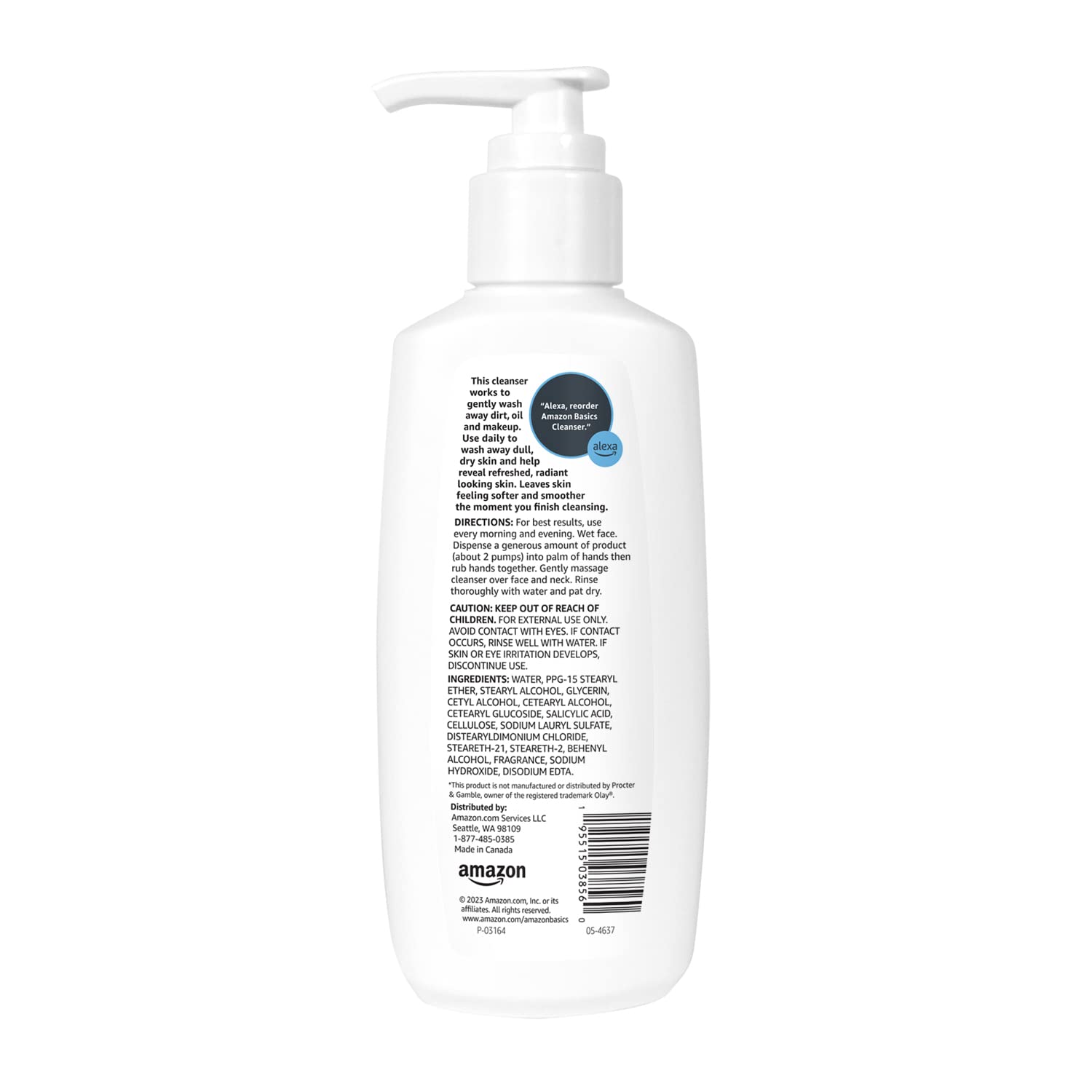 Textura cremosa del limpiador Amazon Basics para piel sensible.