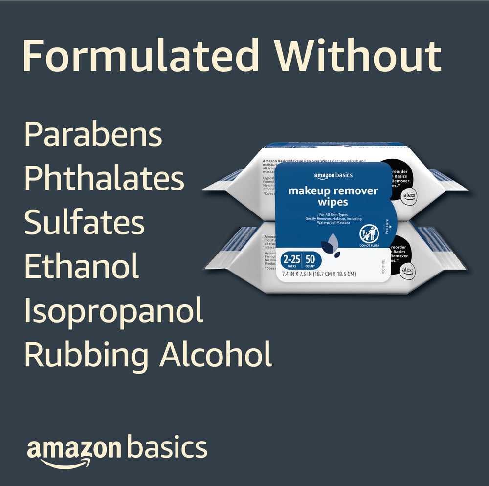 Toallitas desmaquillantes Amazon Basics sin alcohol para piel sensible