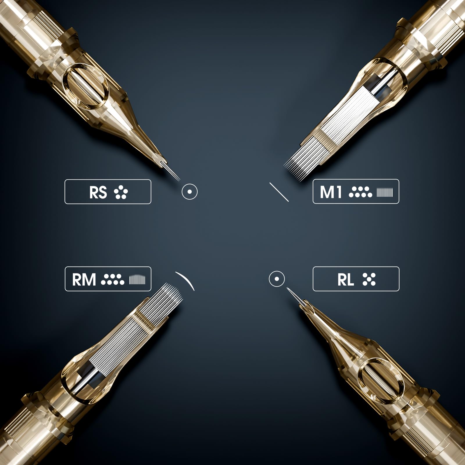 Ambition Premium, cartuchos de tatuaje compatibles con grips estándar para versatilidad.