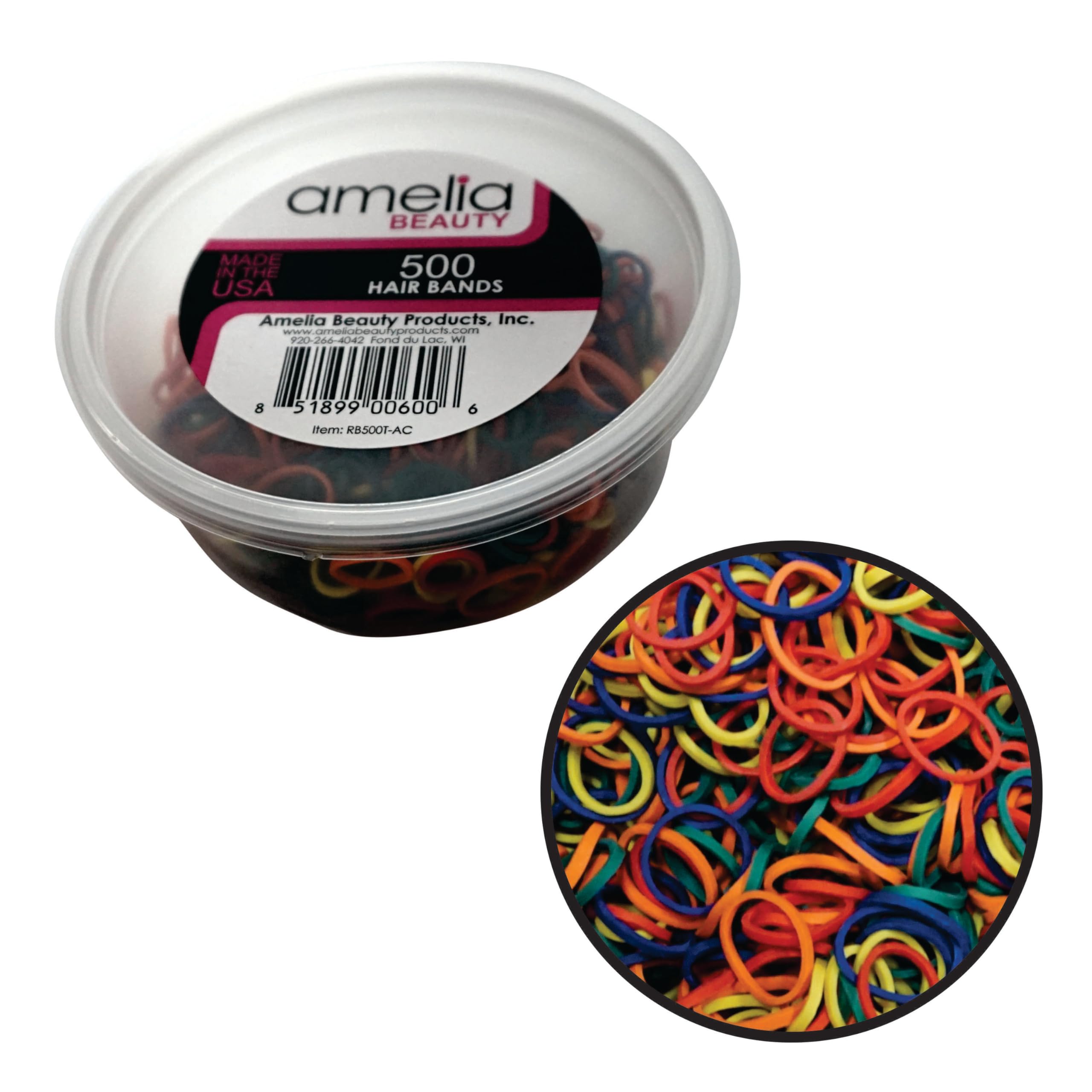 Amelia Beauty Bandas arcoiris 500: colores vivos para peinados duraderos y sin resbalones