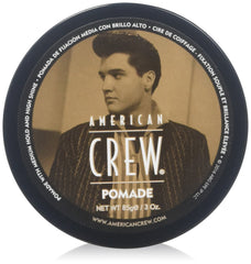 Pomada American Crew, pack de 3, fijación sólida con brillo natural.