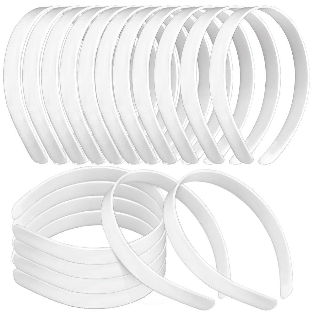 Amersumer diadema plana sin dientes blanca, cómoda para uso diario y peinados simples.