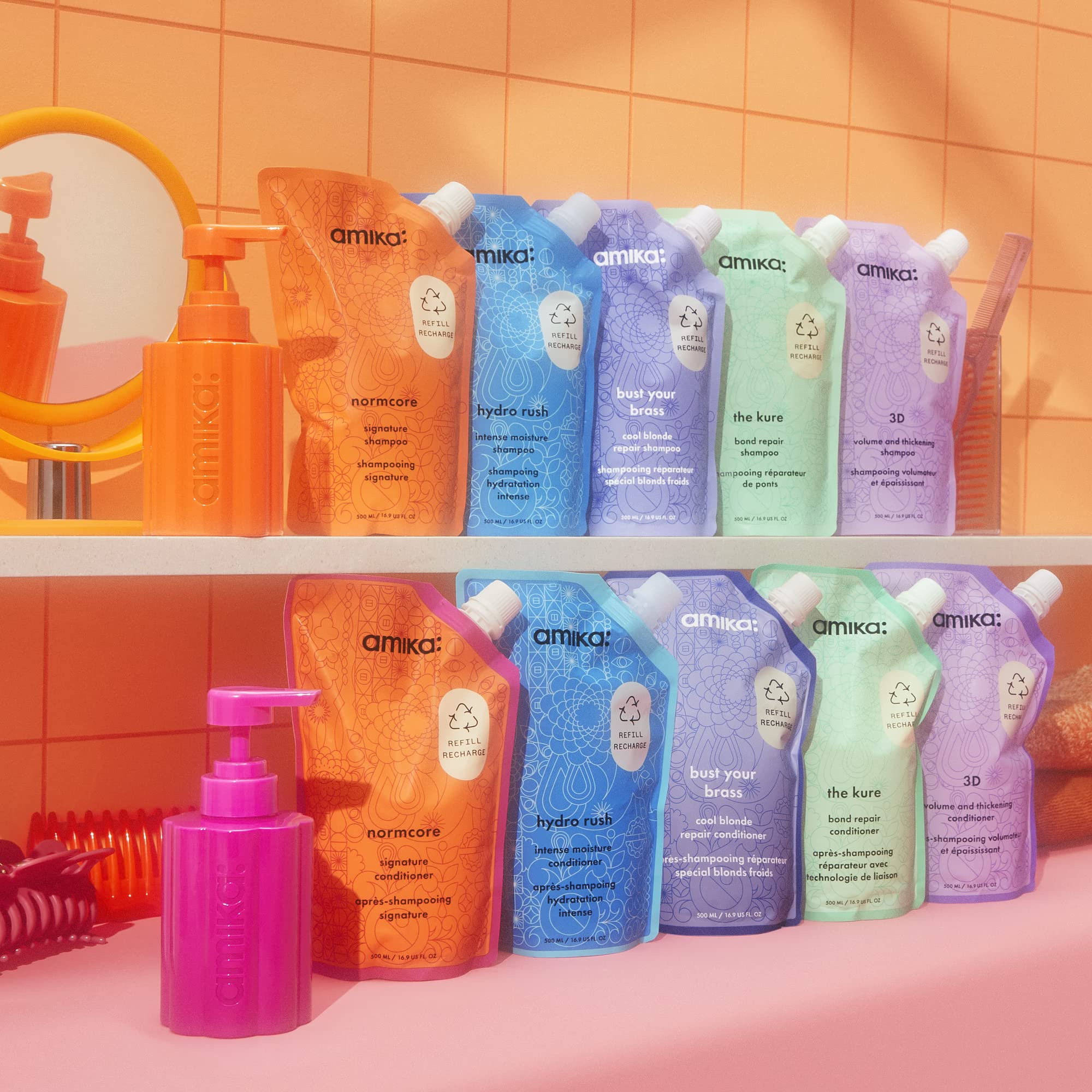 Amika botella recargable Ducha: tamaño cómodo y ajuste perfecto para uso diario