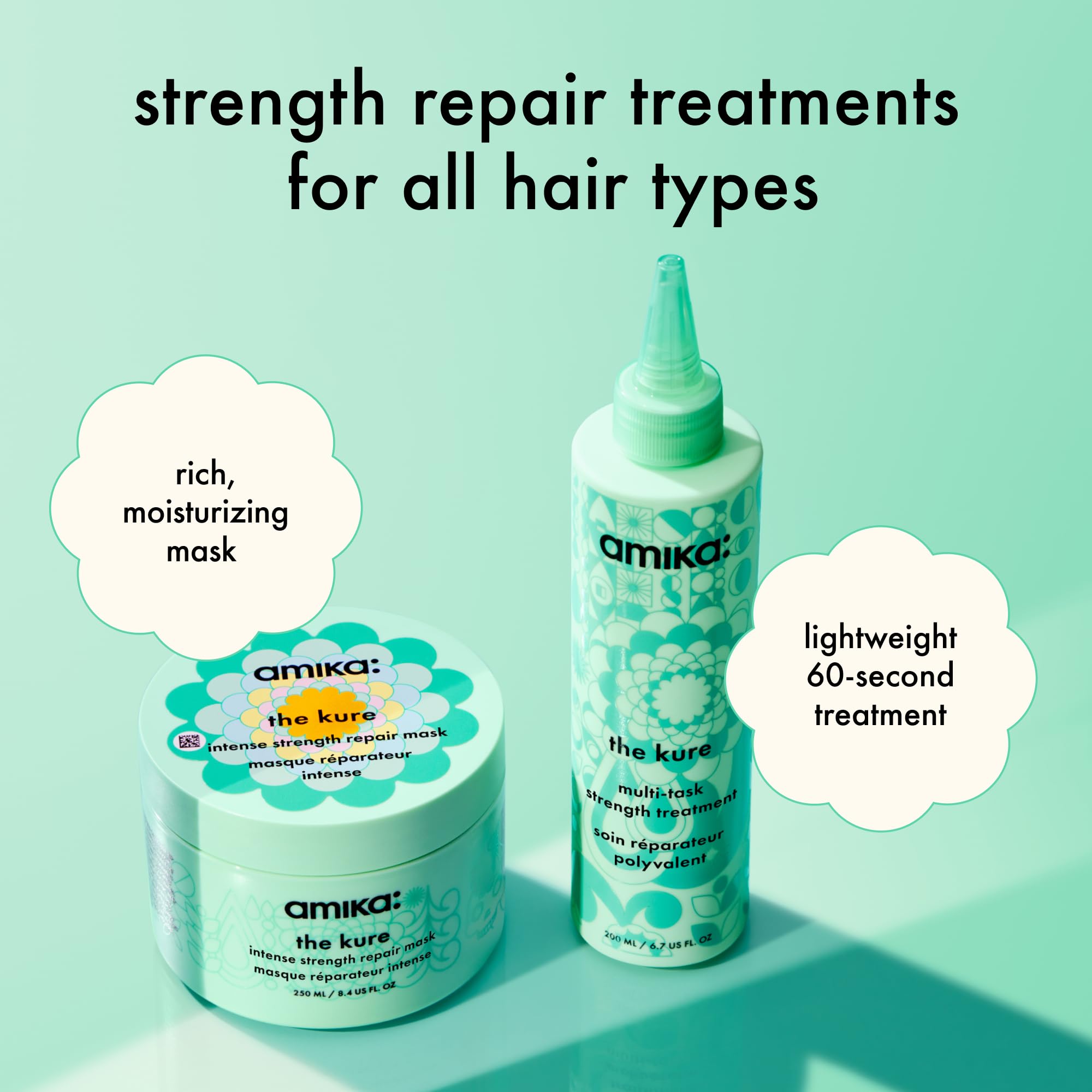 Amika Kure mantecas vegetales nutritivas que suavizan el cabello.