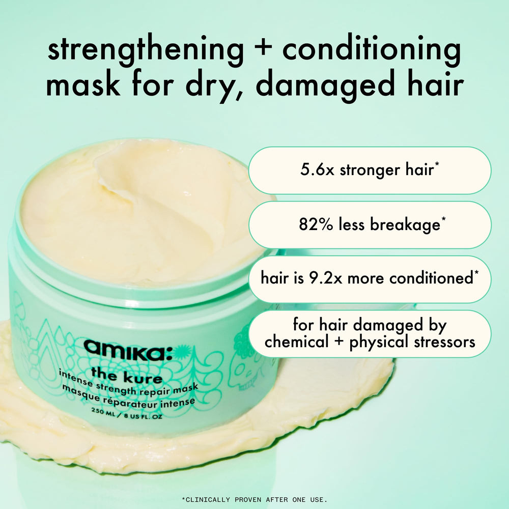 Amika Kure textura cremosa para hidratación profunda del cabello.