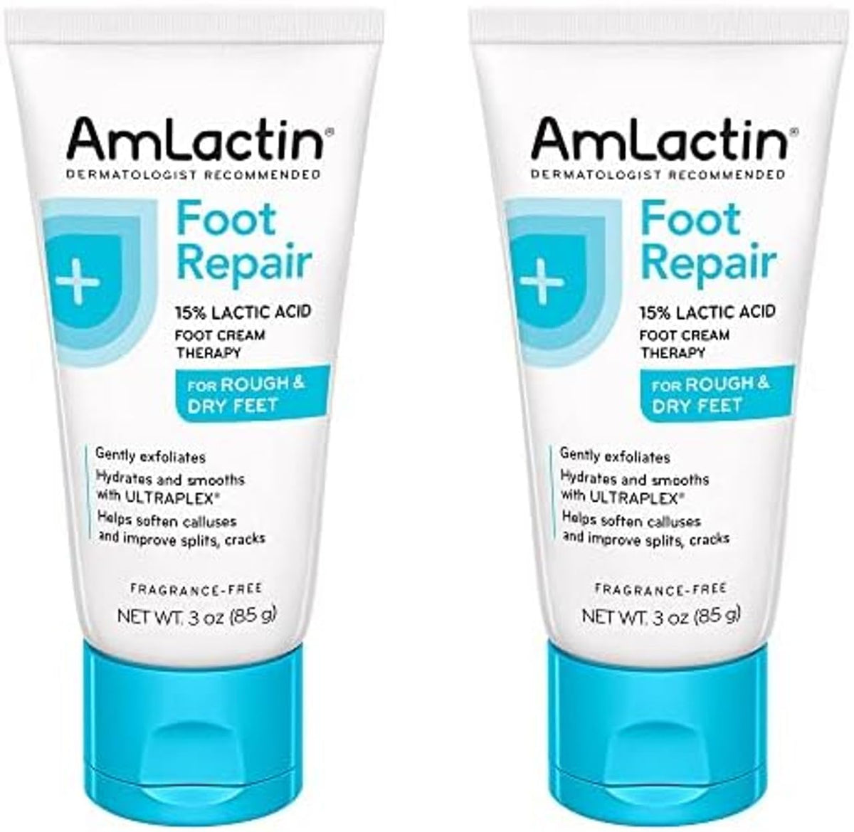 AmLactin Crema para Pies Terapia, tubo de 3 onzas, ideal para hidratación diaria.