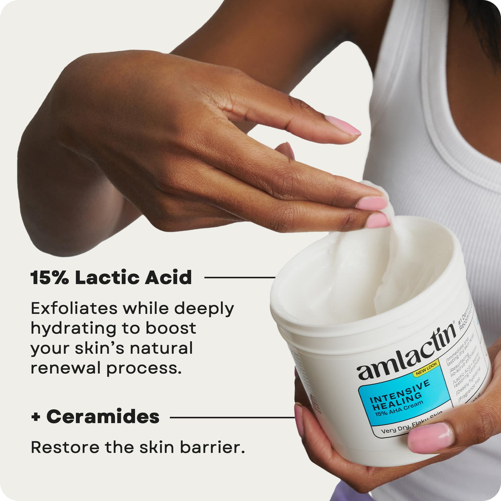 Ceramidas en AmLactin Intensive Healing para restaurar la barrera cutánea.