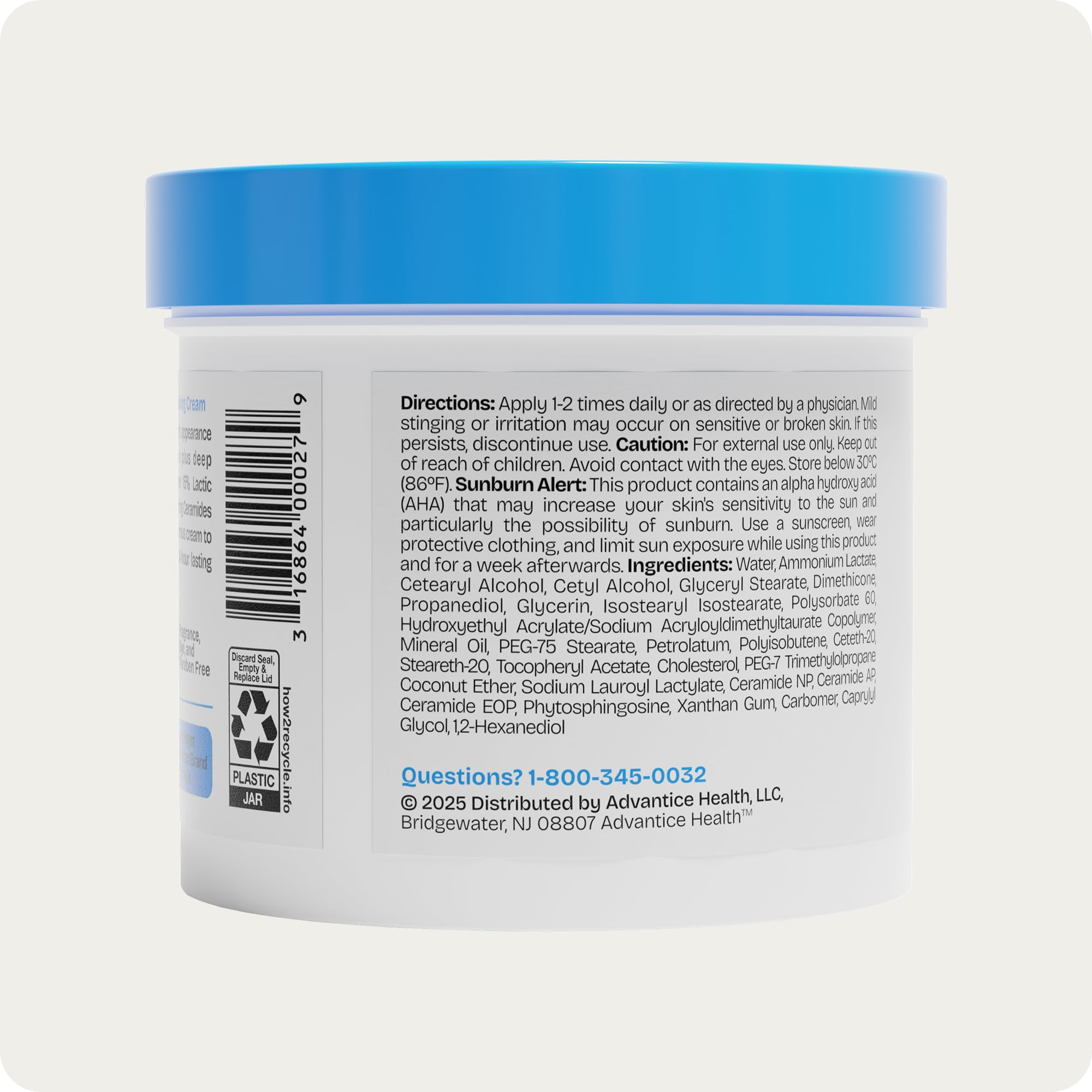 Producto sin fragancia de AmLactin Intensive Healing para piel sensible.