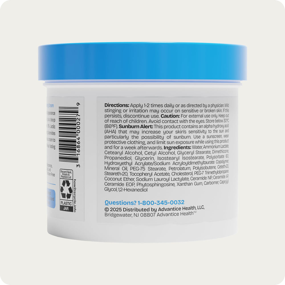 Producto sin fragancia de AmLactin Intensive Healing para piel sensible.