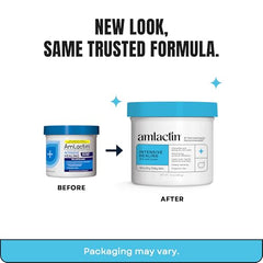 Textura cremosa de AmLactin Intensive Healing para piel suave y nutrida.