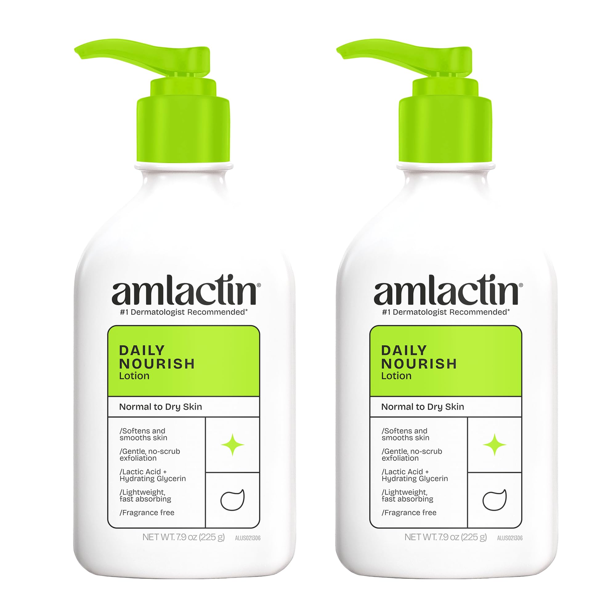 AmLactin hidratante diaria con bomba para piel seca y suave.