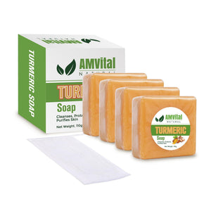 AMVital jabon curcuma cara y cuerpo, barra visible, piel suave