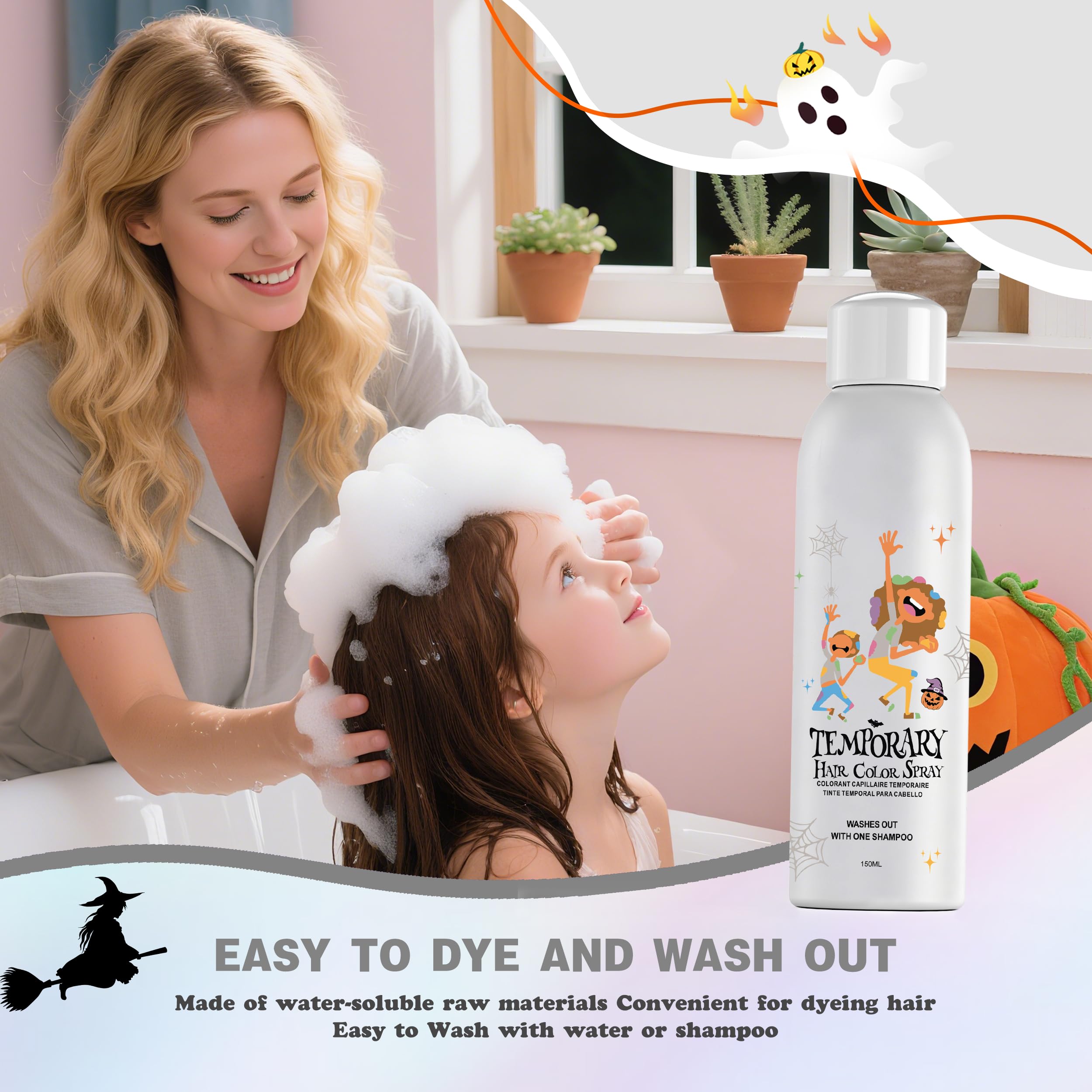 Amzsudy spray para disfraces y fiestas con colores divertidos.
