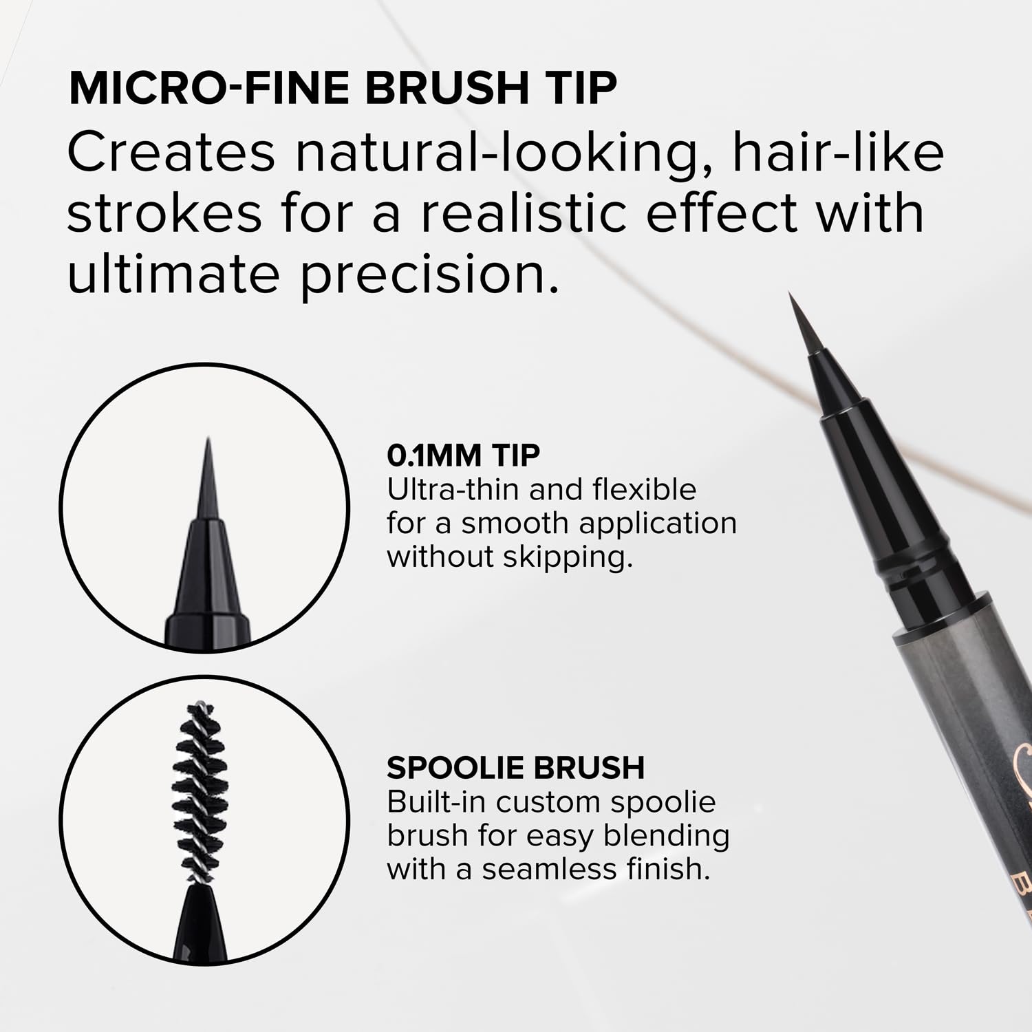 Anastasia MicroStroke Brow Pen Blonde, aplicación precisa para rellenar y definir cejas.