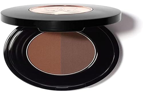 Maquillaje de cejas completo con Brow Powder Duo castano rojizo para cejas.