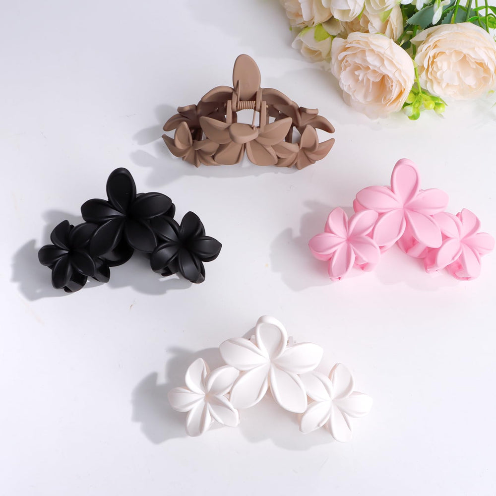 ANBALA pinzas de pelo flor plumeria, clip grueso para cabello grueso o rizado