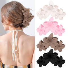 ANBALA pinzas de pelo flor plumeria mate blanca, sujeción suave para mechones finos