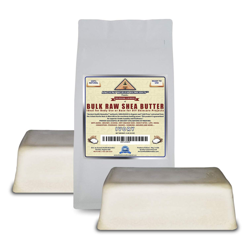 Tarro de manteca karité blanco de Ancient Health Remedies para uso directo