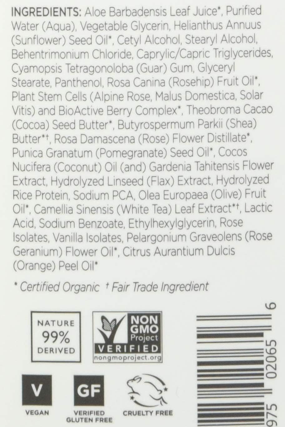 Textura cremosa de Andalou Naturals 1000 Roses: suaviza y controla el frizz.