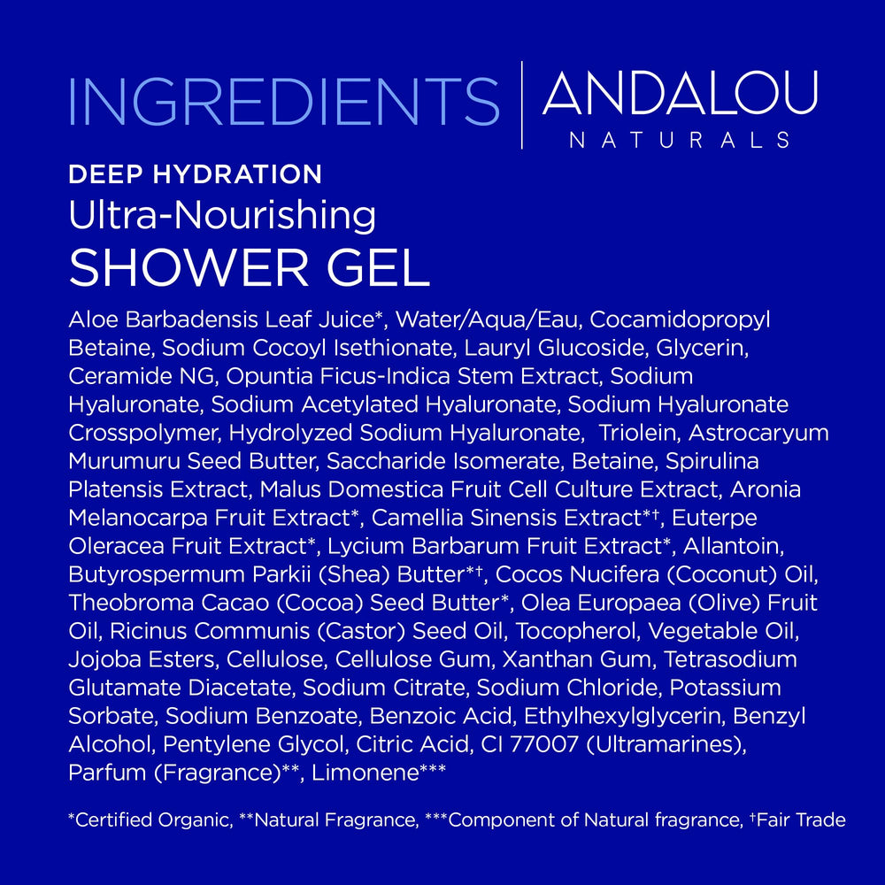Etiqueta cruelty-free y gluten-free de Andalou Naturals en el envase