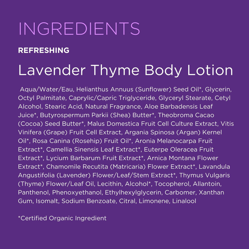 Ritual de cuidado diario con ingredientes vegetales de Andalou Naturals Lavender Thyme
