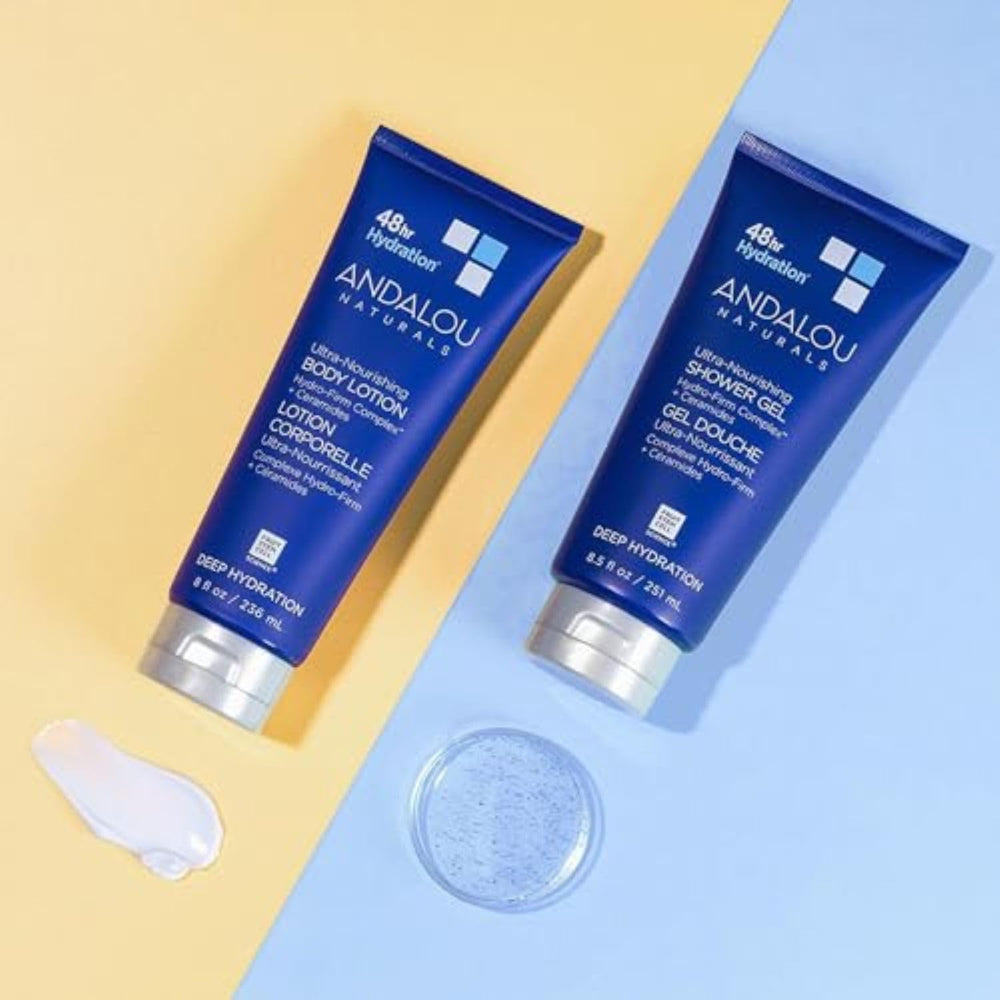 Andalou Naturals Loción Corporal: complejo hidro-firm multidimensional para hidratación sostenida.