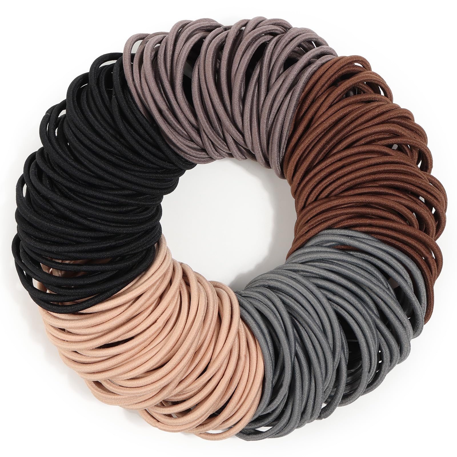 Anezus 200 piezas elásticas para pelo en colores neutros, uso diario recomendado