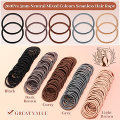 Elástico pelo con diametro interior de 5 mm para diferentes tipos de cabello