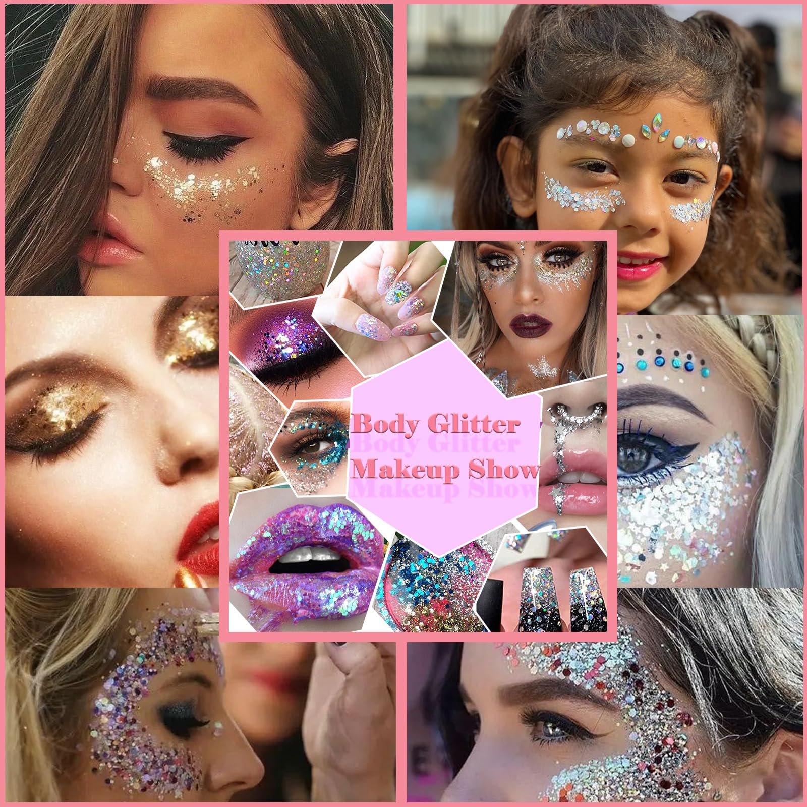 Gel Angels Beauty purpurina para festival, brillo en escena.