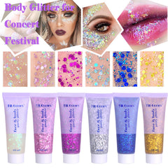 Gel Angels Beauty purpurina para pecho y hombros, ideal para fiestas.