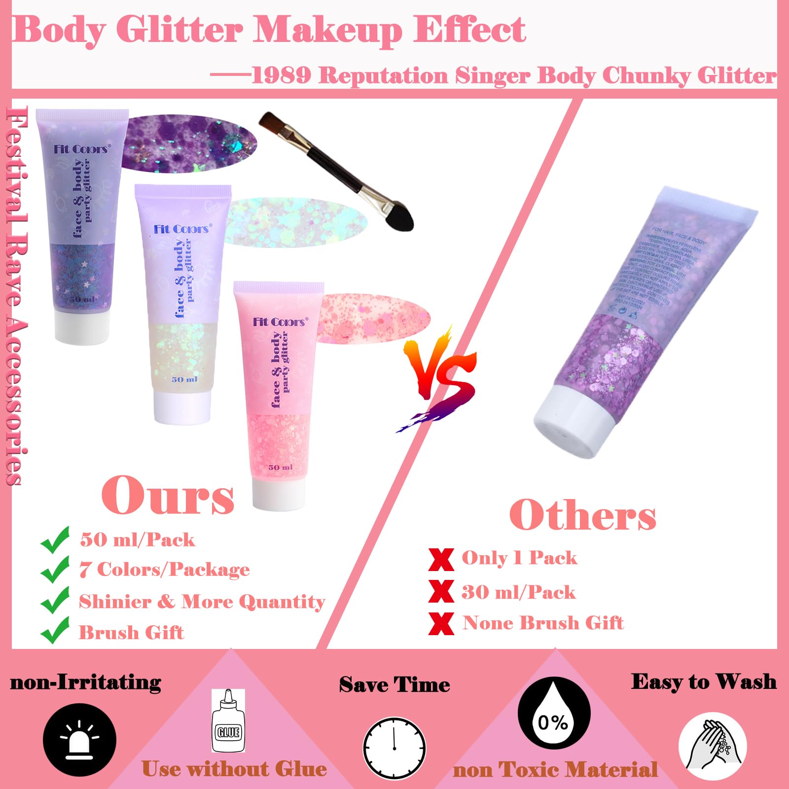 Gel Angels Beauty purpurina para pelo, añade brillo suave sin irritar.