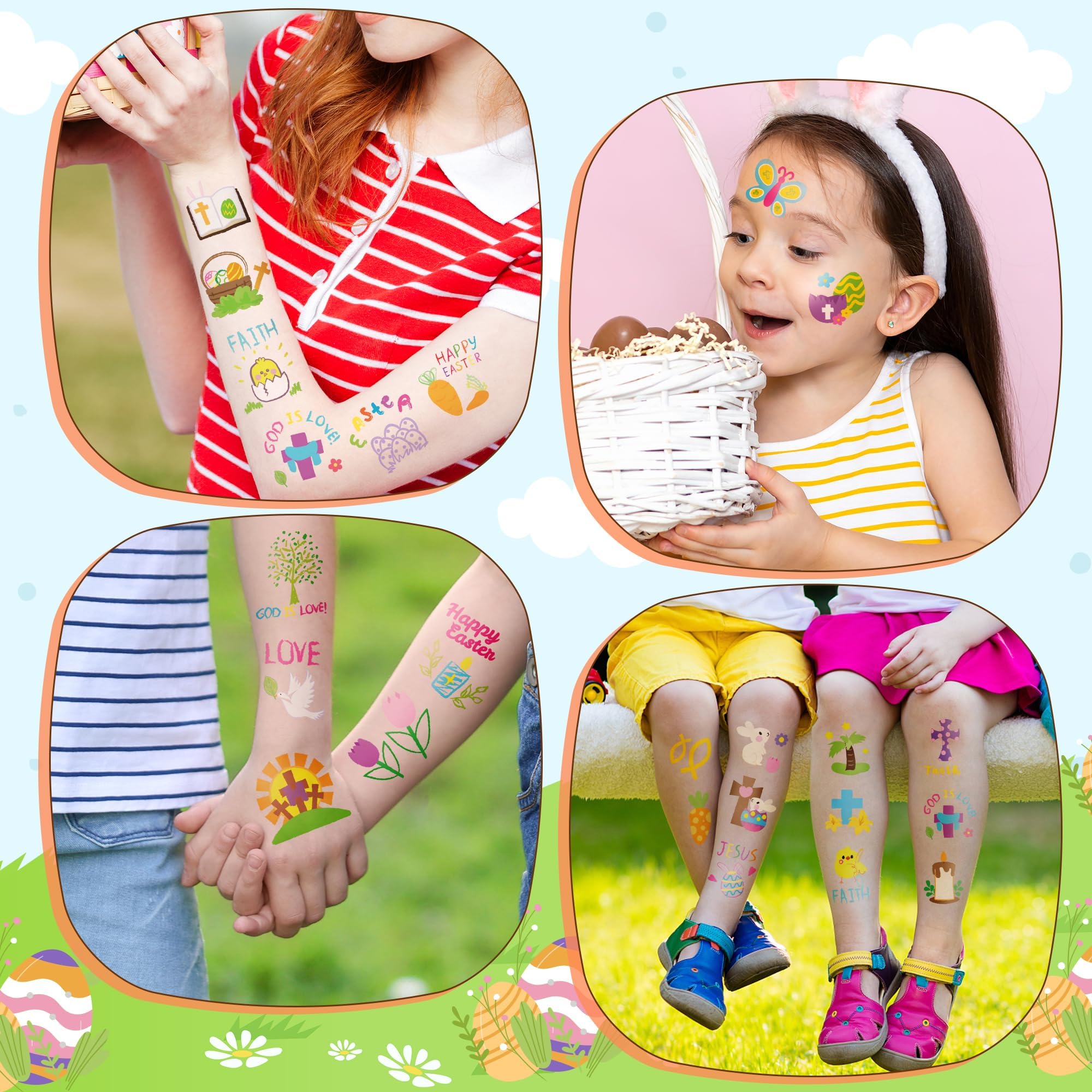 ANGOLIO tatuajes Pascua - feliz Pascua para niños curiosos.