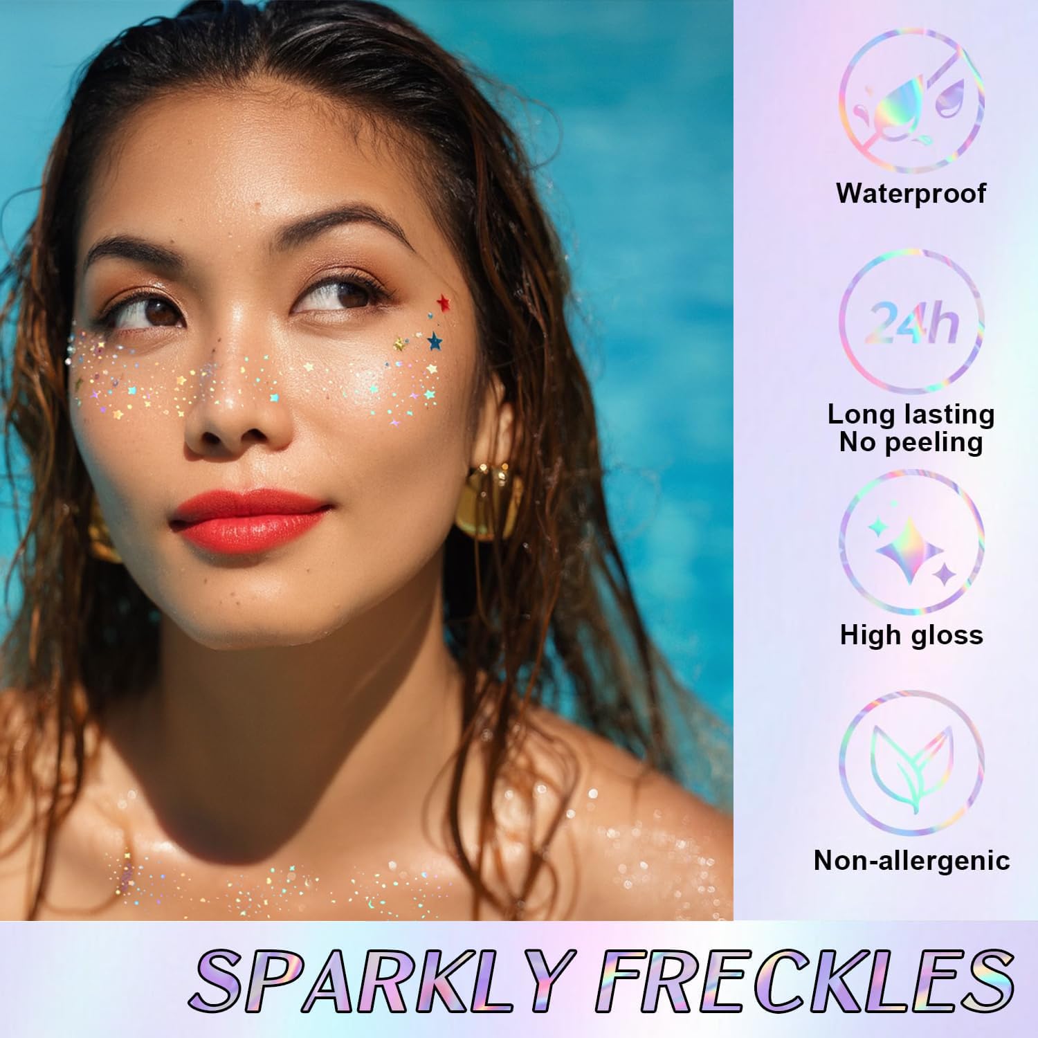 Anmubag Glitter Freckles aplicación rápida en 60 segundos para mañanas ocupadas